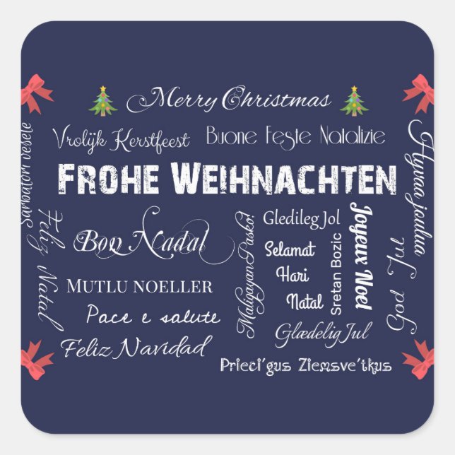 Merry Christmas and a Happy New Year! Square Sticker (Front)