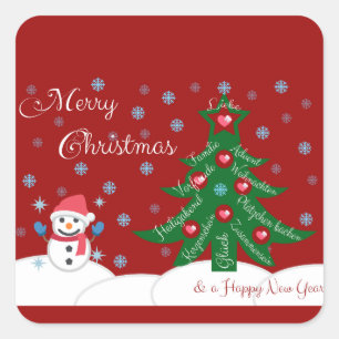 Merry Christmas and a Happy New Year! Square Sticker