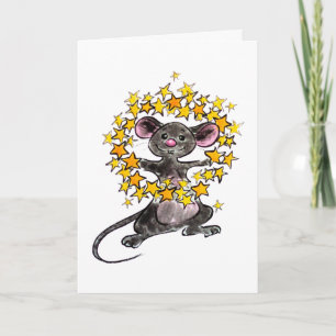 Merry Christmas and a Happy New Year Star Mouse Card