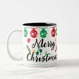 Merry Christmas and a Happy New Year! Two-Tone Coffee Mug