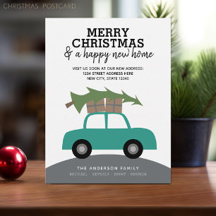 Merry Christmas and a New Home Address Moving Holiday Postcard