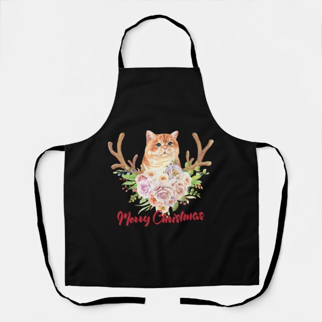 Merry Christmas and Cat Apron (Front)