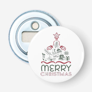 Merry Christmas and Christmas tree Classic Bottle Opener