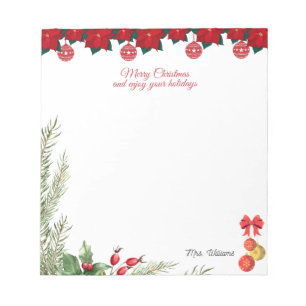 Merry Christmas and Enjoy Your Holidays Notepad