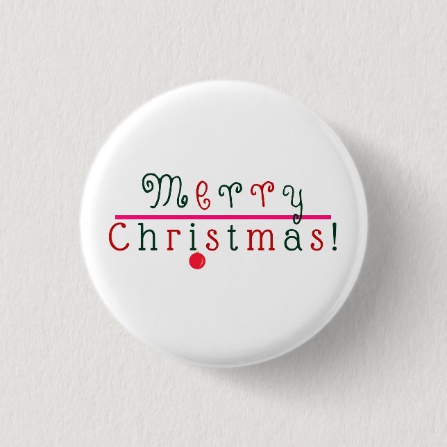 Merry Christmas and Hanging Ornament 3 Cm Round Badge (Front)