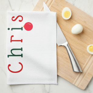 Merry Christmas and Hanging Ornament Tea Towel