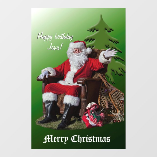 MERRY CHRISTMAS AND HAPPY BIRTHDAY JESUS WINDOW CLING (Sheet)