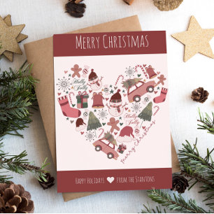  Merry Christmas and Happy Holidays Family Name  Holiday Card