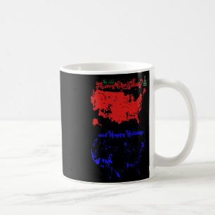 Merry Christmas And Happy Holidays Festive Usa Map Coffee Mug