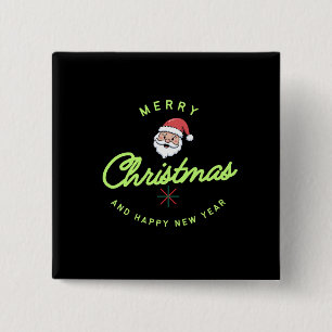 Merry Christmas and Happy New Year 15 Cm Square Badge