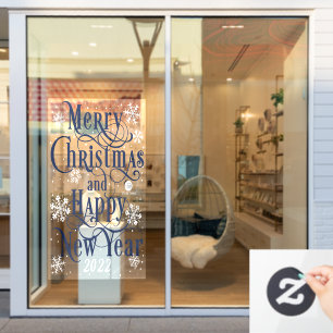 Merry Christmas and Happy New Year  2022 store Wi Window Cling