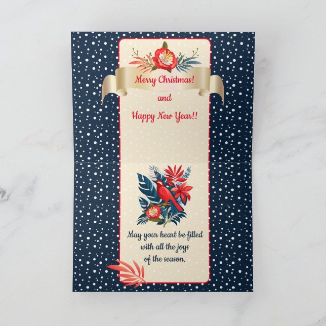 Merry Christmas and Happy New Year! 2024 Blue Bird Thank You Card (Inside)