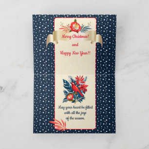 Merry Christmas and Happy New Year! 2024 Blue Bird Thank You Card