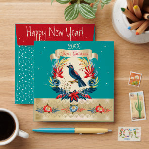 Merry Christmas and Happy New Year! 2025 Blue Bird Envelope