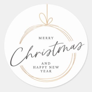 Merry Christmas and Happy New Year 2025 Classic Round Sticker