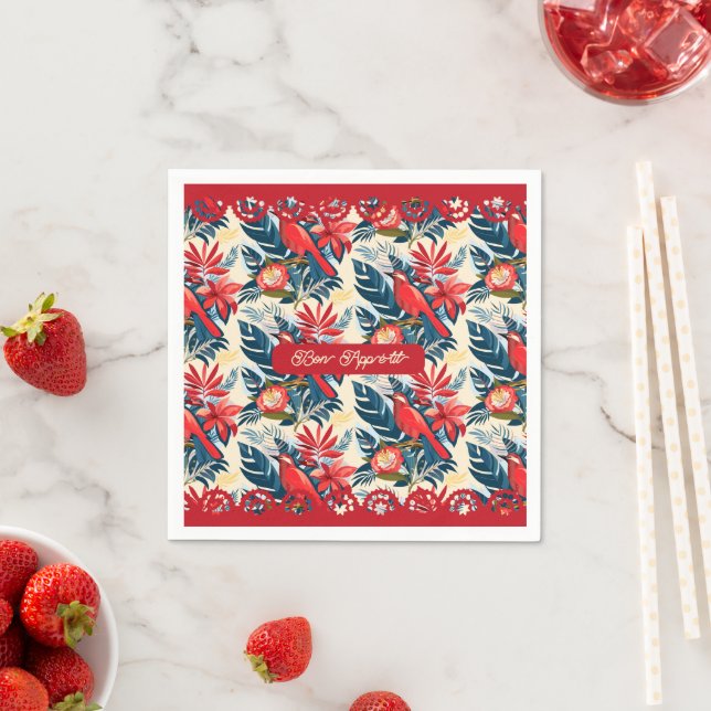 Merry Christmas and Happy New Year! 2025 Red Bird Napkin (Insitu)