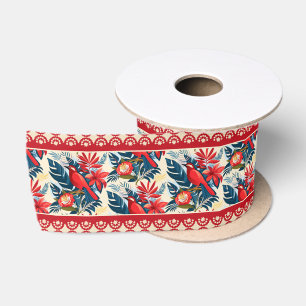 Merry Christmas and Happy New Year! 2027 Blue Bird Satin Ribbon