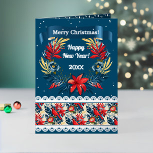Merry Christmas and Happy New Year! 2027 Red Bird Foil Holiday Card