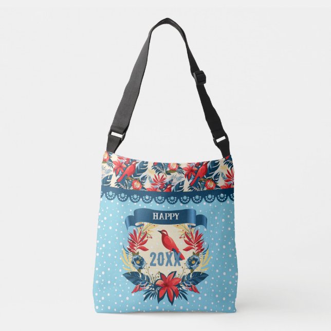 Merry Christmas and Happy New Year! 20XX Red Bird Crossbody Bag (Front)