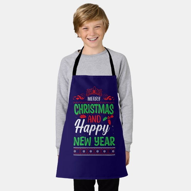 Merry Christmas And Happy New Year-61064 Hoodie Apron (Worn)