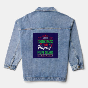 Merry Christmas And Happy New Year-61064 Hoodie Denim Jacket