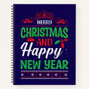 Merry Christmas And Happy New Year-61064 Hoodie Notebook