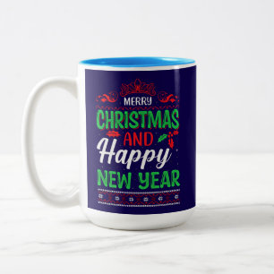 Merry Christmas And Happy New Year-61064 Hoodie Two-Tone Coffee Mug