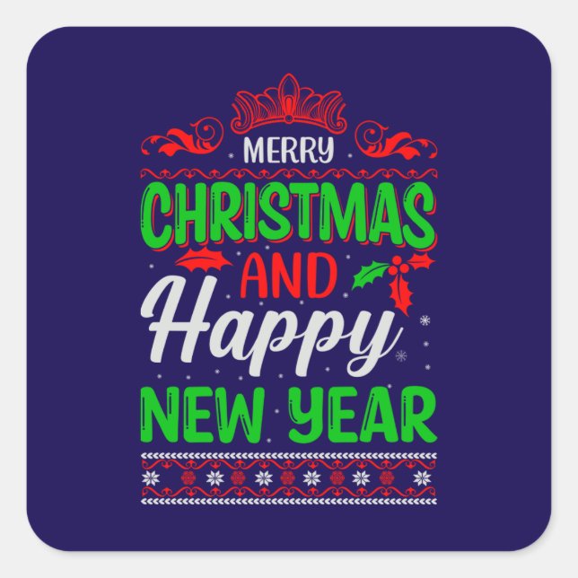Merry Christmas And Happy New Year-61064 Square Sticker (Front)