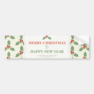 Merry Christmas and Happy New Year Bumper Sticker