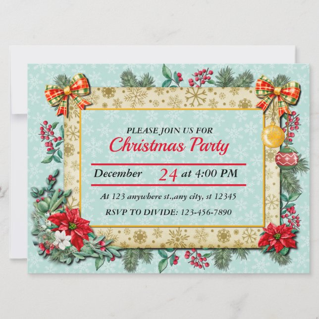 Merry Christmas and Happy New Year By Love Invitation (Front)