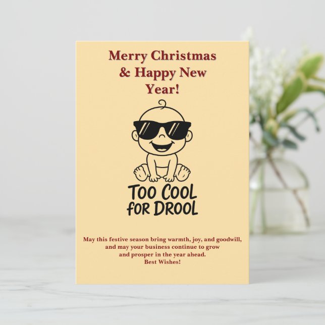 Merry Christmas and Happy New Year Card Funny baby (Standing Front)