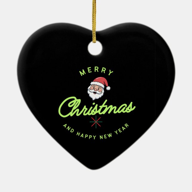 Merry Christmas and Happy New Year Ceramic Tree Decoration (Back)