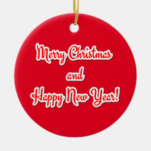 Merry Christmas  and Happy New Year Ceramic Tree Decoration