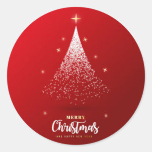 "Merry Christmas and Happy New Year" Classic Round Sticker