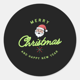 Merry Christmas and Happy New Year Classic Round Sticker