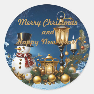 Merry Christmas and Happy New Year! Classic Round Sticker