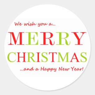 Merry Christmas and Happy New Year Classic Round Sticker