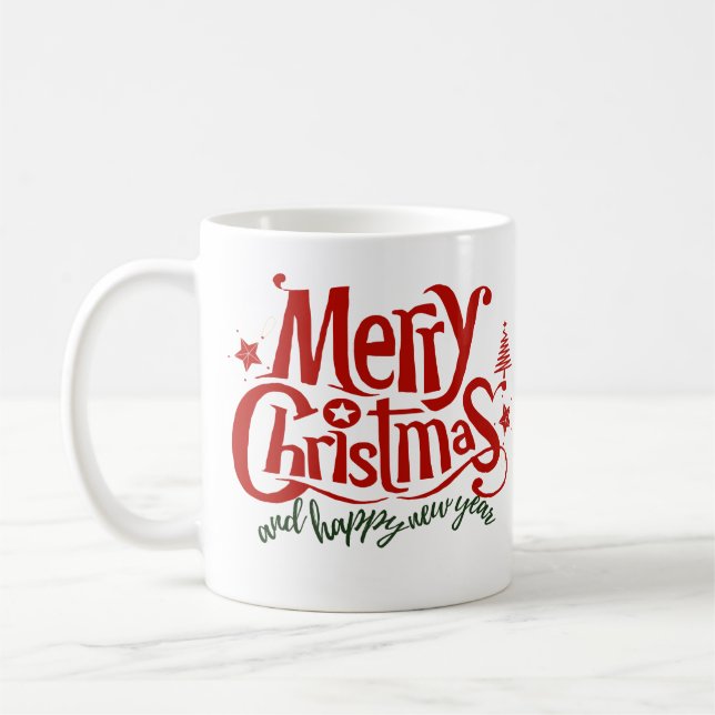 merry christmas and happy new year coffee mug (Left)