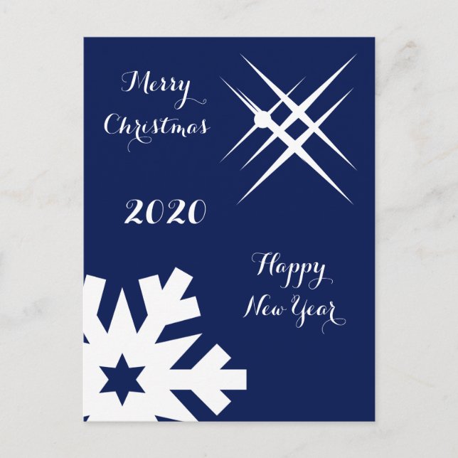 Merry Christmas And Happy New Year customisable Holiday Postcard (Front)