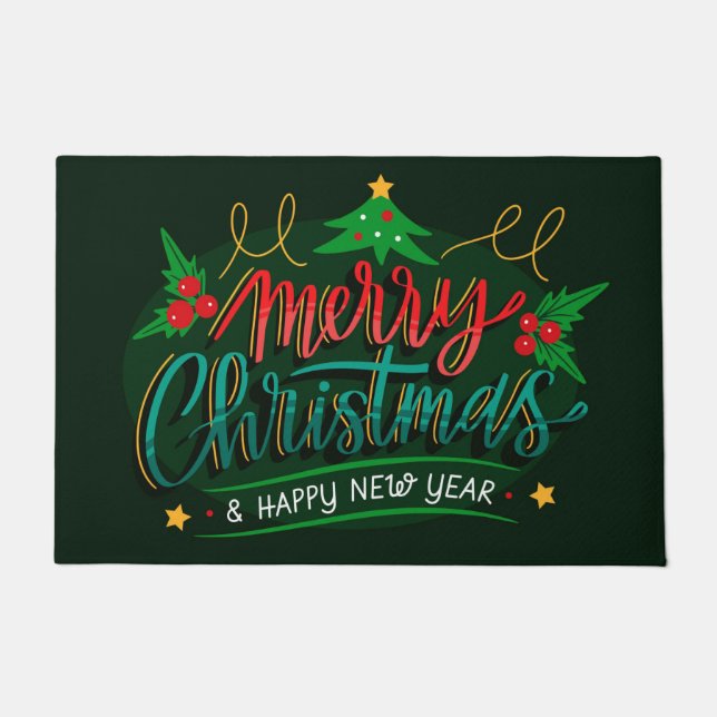 Merry Christmas and Happy New Year Doormat (Front)
