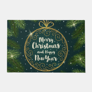 Merry Christmas and Happy New Year Doormat