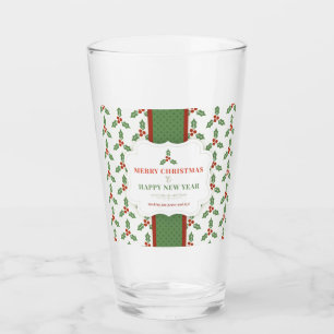Merry Christmas and Happy New Year Glass