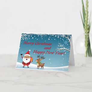 Merry Christmas and Happy New Year Greeting Card