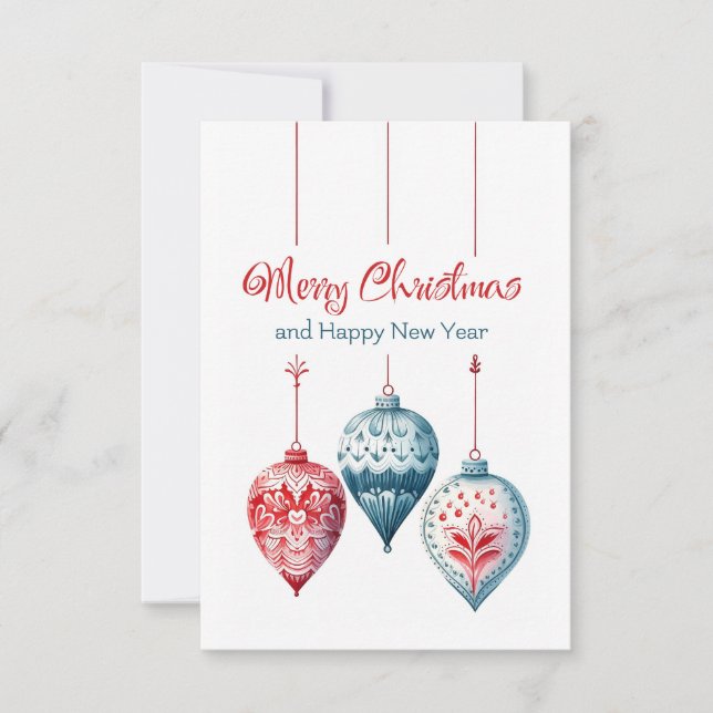 Merry Christmas and Happy New Year greeting card (Front)