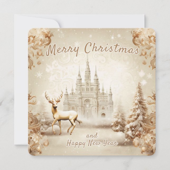 Merry Christmas and Happy New Year greeting card  (Front)