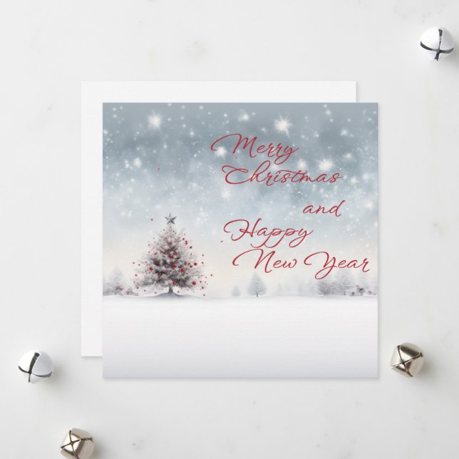 Merry Christmas and Happy New Year greeting card (Front/Back In Situ)