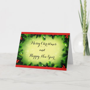 Merry Christmas and Happy New Year Greeting Card