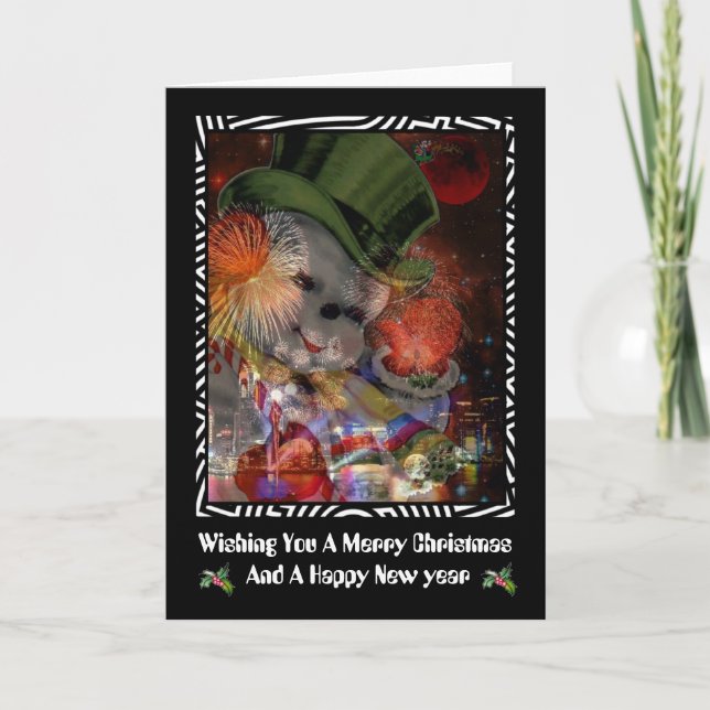 Merry Christmas and Happy New year Holiday Card (Front)