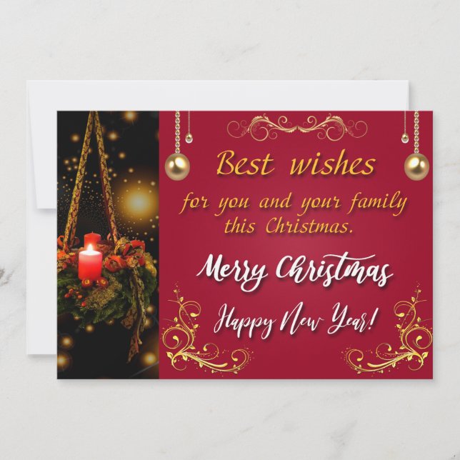 Merry Christmas and Happy New Year Holiday Card (Front)