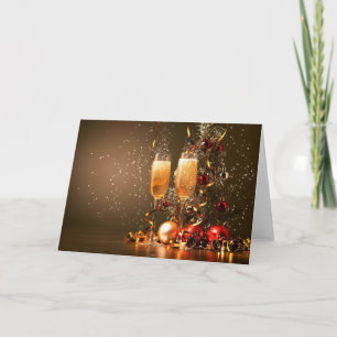 merry christmas and happy new year holiday card